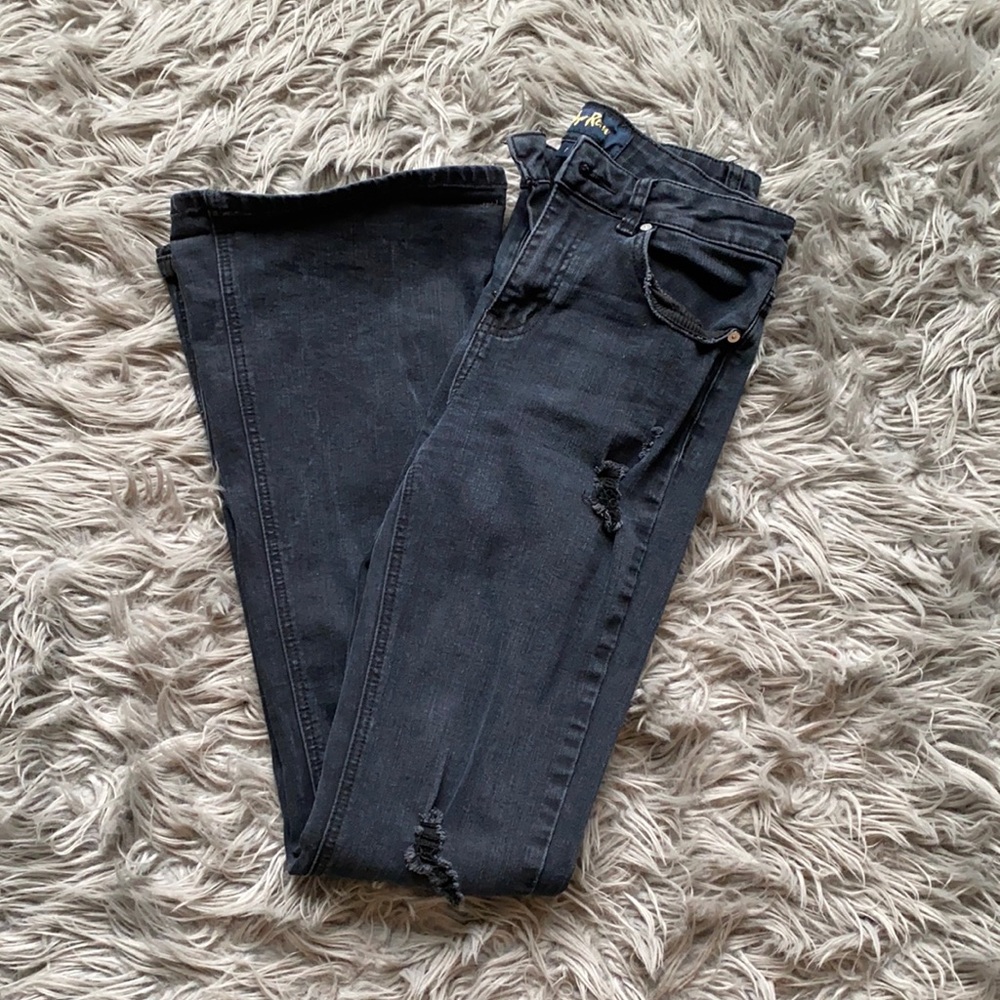 Indigo rein black flare jeans
